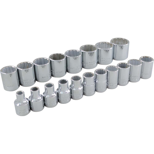 Socket Set, 19 Pcs, 3/8" Drive Size Air Extreme Inc.