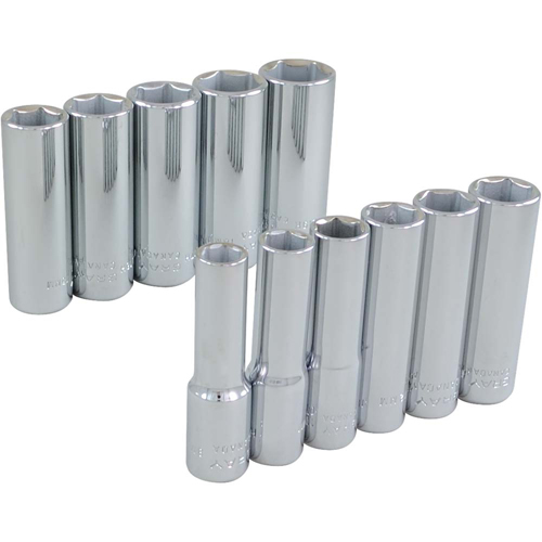 Socket Set, 11 Pcs, 3/8" Drive Size, Deep Air Extreme Inc.