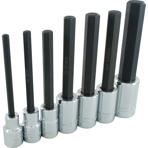 Jeu de douilles &agrave; t&ecirc;te hexagonale tr&egrave;s longues, Hexagonale, Prise 1/2", 7 mrcx Air Extreme Inc.