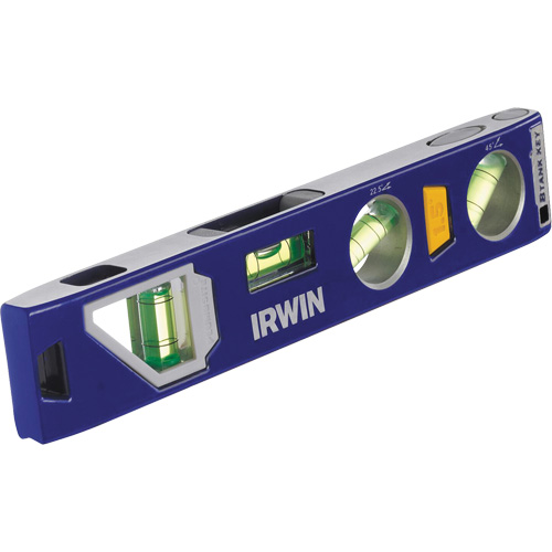 250 Series Heavy-Duty Torpedo Level, 9" L, Aluminum, 4 Vials, Magnetic Air Extreme Inc.