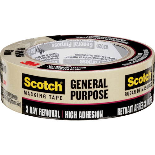 Scotch&reg; Contractor Grade Masking Tape 2020, 36 mm (1-1/2") x 55 m (180'), Beige Air Extreme Inc.