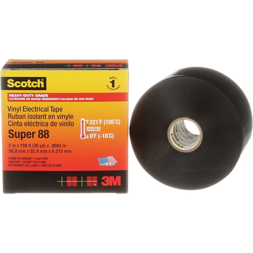 Scotch&reg; Super 88 Professional Electrical Tape, 51 mm (2") x 33 m (108'), Black, 8.5 mils Air Extreme Inc.