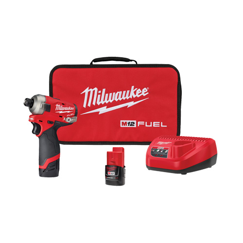 M12 Fuel Surge Hex Hydraulic Driver Kit, 1/4", 450 in-lbs Max. Torque, 12 V, Lithium-Ion Air Extreme Inc.