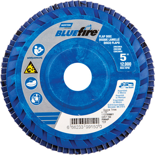 BlueFire R884P Coarse Grit Flap Disc, 5" x 7/8", Type 27, 60 Grit, Zirconia Alumina Air Extreme Inc.
