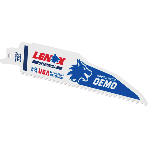 Demolition Reciprocating Saw Blade, Bi-Metal, 6 TPI, 6" L x 1" W Air Extreme Inc.
