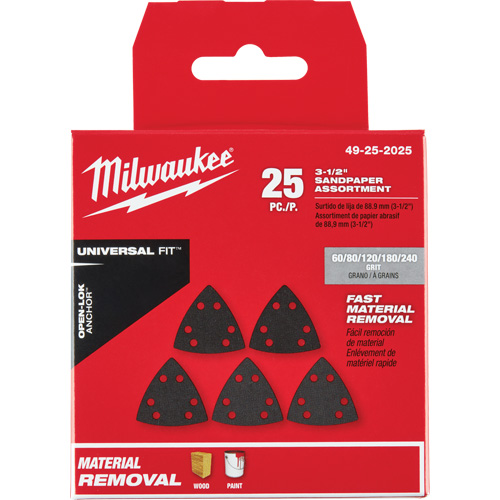Ensemble de papiers abrasifs triangulaires 3-1/2" Open-Lok Air Extreme Inc.