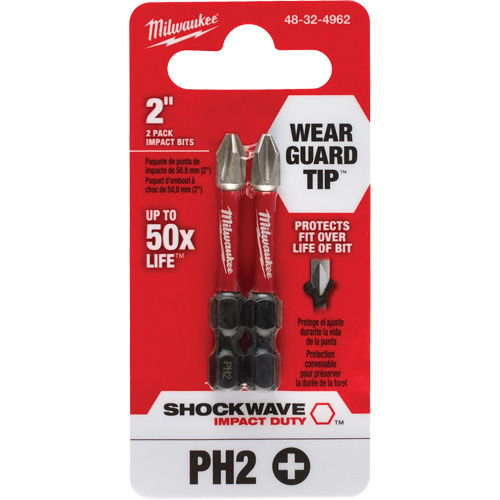 Embout de tournevis Shockwave Impact Duty, Phillips, #2, Prise 1/4" Air Extreme Inc.