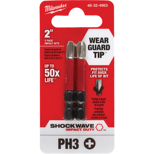 Shockwave Impact Duty Screwdriver Bit, Phillips, #3, 1/4" Drive Air Extreme Inc.