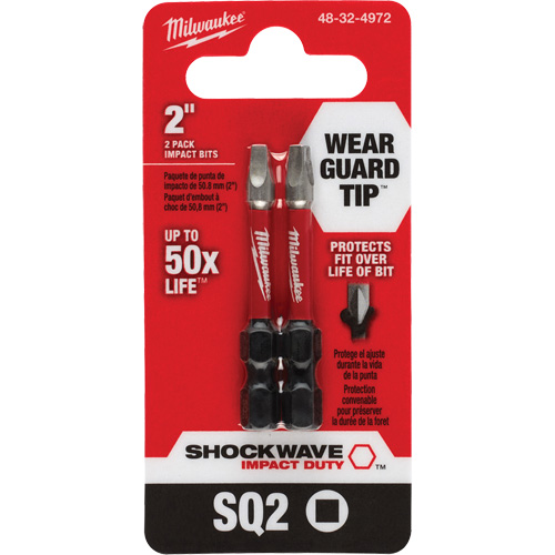 Embout de tournevis Shockwave Impact Duty, Carr&eacute;e, #2, Prise 1/4" Air Extreme Inc.
