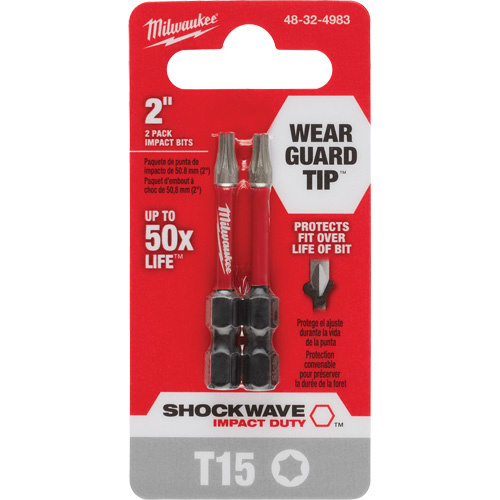 Embout de tournevis Shockwave Impact Duty, Torx, T-15, Prise 1/4" Air Extreme Inc.