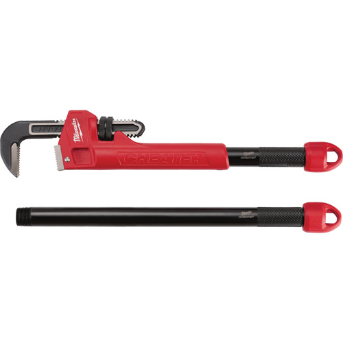 Cheater Adaptable Pipe Wrench, 2-1/2" Jaw Capacity, 18"/24"/10" Long, Powder Coated Finish, Ergonomic Handle Air Extreme Inc.