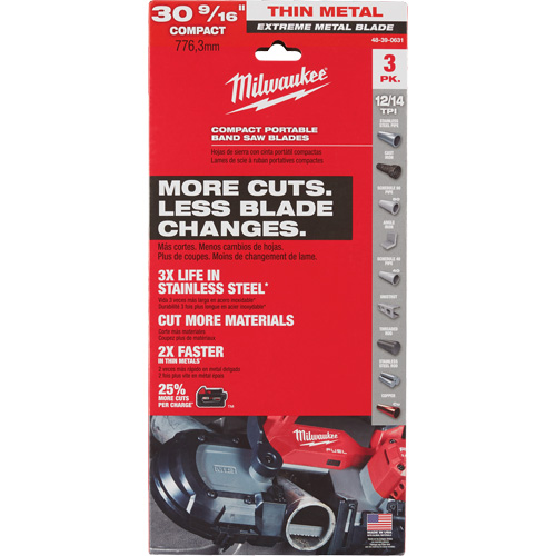 Lames-ruban pour coupes de m&eacute;taux extr&ecirc;mes, Acier rapide, 30-9/16" lo x 1/2" la x &eacute;paisseur 0,02", 12/14 dents par pouce Air Extreme Inc.