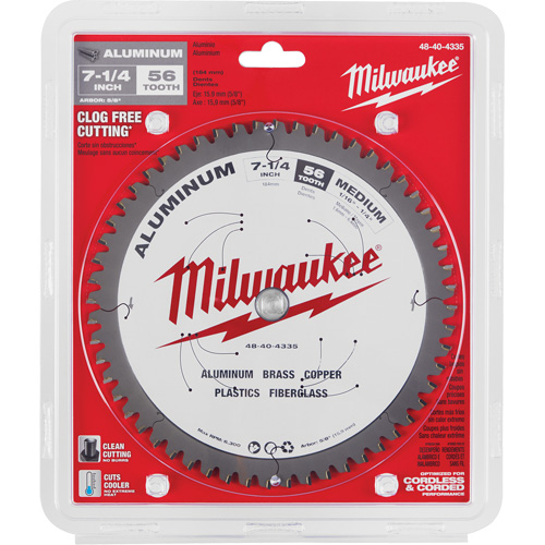 Aluminum Cutting Circular Saw Blade, 7-1/4", 56 Teeth, Plastic/Fibreglass/Non-Ferrous Use Air Extreme Inc.