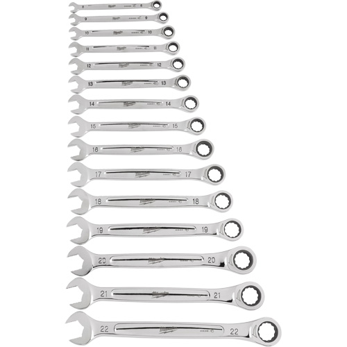 Ratcheting Wrench Set, Combination, 15 Pieces, Metric Air Extreme Inc.