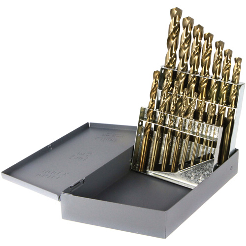 Drillco&reg; Heavy-Duty Jobber Length Drill Bit Set, 15 Pieces, Cobalt Air Extreme Inc.