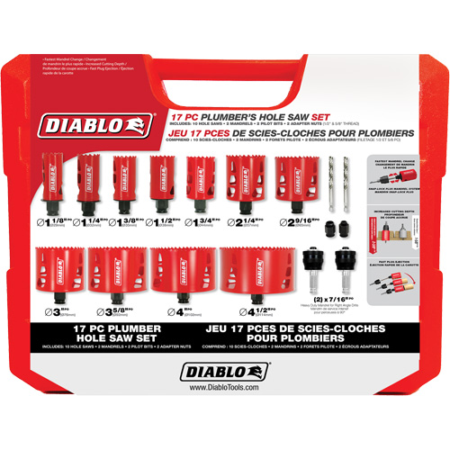 Plumber's Bi-Metal Hole Saw Set, 17 Pieces Air Extreme Inc.