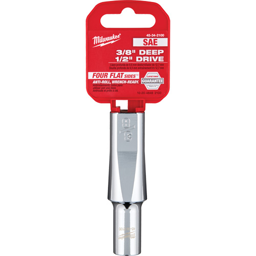 Douille SAE avec c&ocirc;t&eacute;s Four Flats, 3/8", Prise 1/2", 6 pans, Profond Air Extreme Inc.