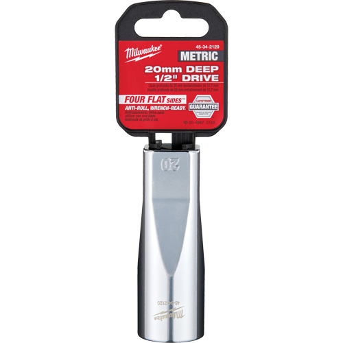 Metric Socket with Four Flat Sides, 20 mm, 1/2" Drive, 6 Points, Deep Air Extreme Inc.
