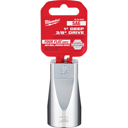 Douille SAE avec c&ocirc;t&eacute;s Four Flats, 1", Prise 3/8", 6 pans, Profond Air Extreme Inc.