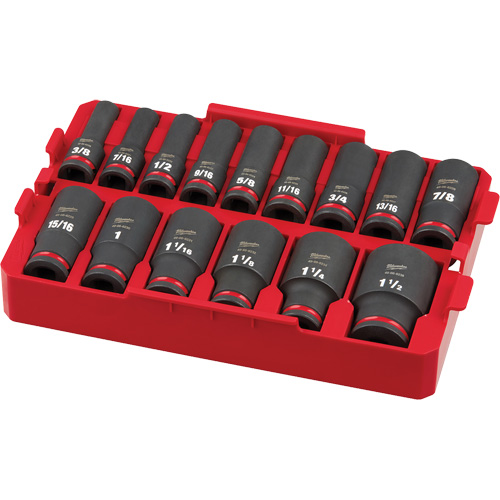Jeu de douilles SAE Shockwave Impact Duty Packout, 15 Mcx, Chocs, Prise de 1/2", Profond Air Extreme Inc.