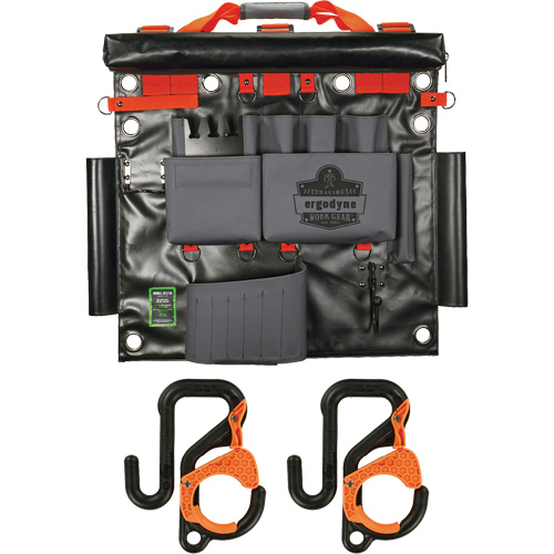 Arsenal 5711 Bucket Truck Tool Board with 2" Locking Aerial Bucket Hooks Kit, Nylon, 8 Pockets, Grey Air Extreme Inc.