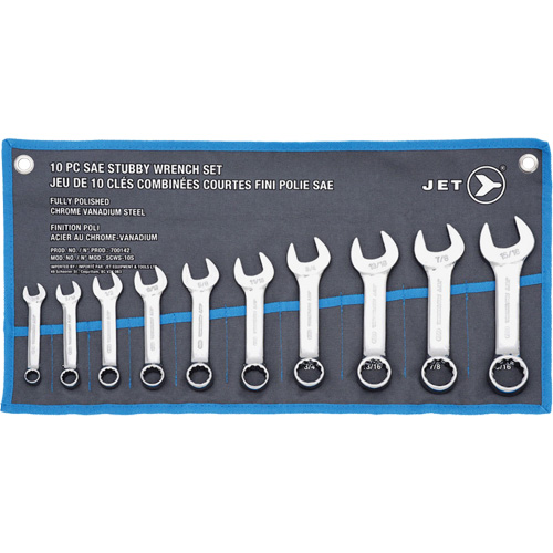 SCWS-10S Stubby Wrench Sets, Combination, 10 Pieces, Imperial Air Extreme Inc.