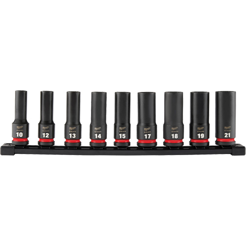 Shockwave Impact Duty Metric 6 Point Socket Set, 9 Pcs, Impact, 1/2" Drive Size, Deep Air Extreme Inc.