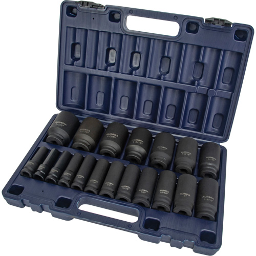 SAE Socket Set, 19 Pcs, Impact, 1/2" Drive Size, Deep Air Extreme Inc.