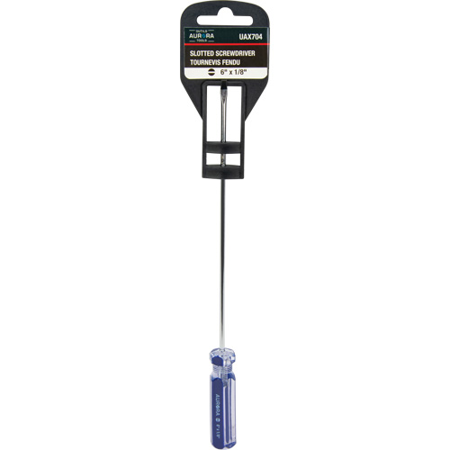 Tournevis &agrave; fente bleu transparent avec bandes, Tige de 1/8", Ronde, Prise en Plastique Air Extreme Inc.