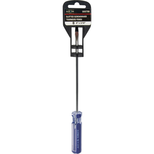 Tournevis &agrave; fente bleu transparent avec bandes, Tige de 3/16", Ronde, Prise en Plastique Air Extreme Inc.