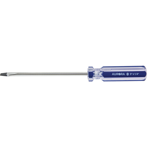 Tournevis &agrave; fente bleu transparent avec bandes, Tige de 1/4", Ronde, Prise en Plastique Air Extreme Inc.