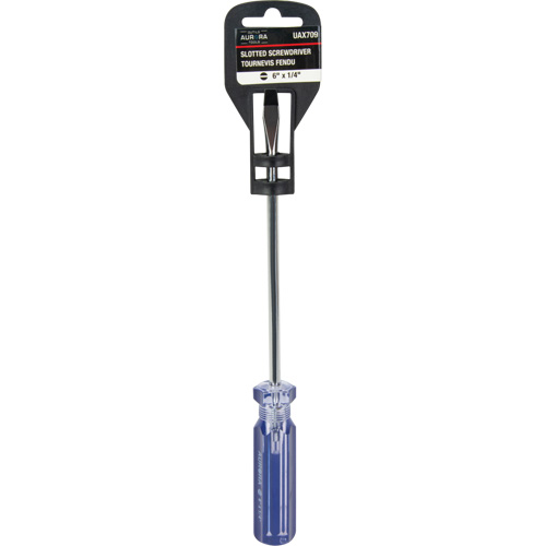 Tournevis &agrave; fente bleu transparent avec bandes, Tige de 1/4", Ronde, Prise en Plastique Air Extreme Inc.