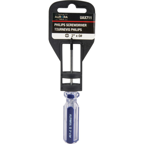 Tournevis Philips bleu transparent avec bandes, #0, Prise Plastique Air Extreme Inc.