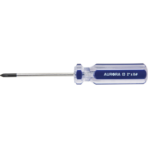 Tournevis Philips bleu transparent avec bandes, #0, Prise Plastique Air Extreme Inc.