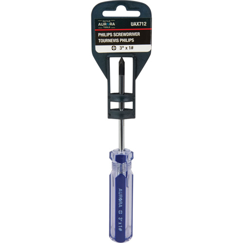 Tournevis Philips bleu transparent avec bandes, #1, Prise Plastique Air Extreme Inc.