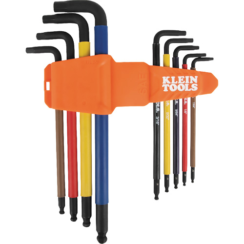Jeu de cl&eacute; hex de style L extra longues et chromocod&eacute;es avec support, 9 mcx, Imp&eacute;rial Air Extreme Inc.