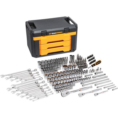 Jeu d'outils pour m&eacute;canicien &agrave; 12 pans dans boîte de rangement &agrave; trois tiroirs Air Extreme Inc.