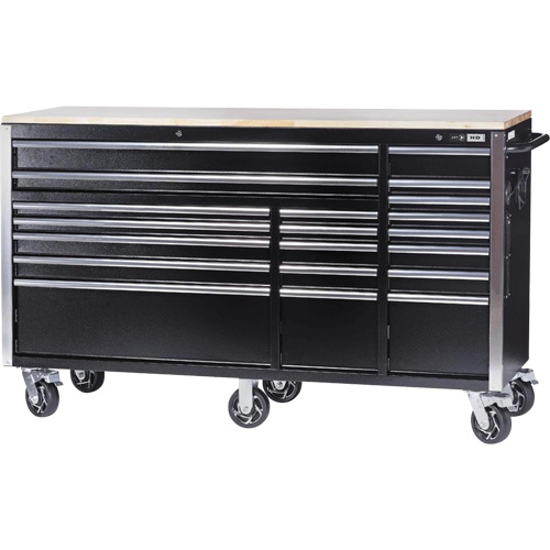 HDRC7220 HD Series Roller Cabinet, 20 Drawers, 72" W x 24" D x 42-3/10" H, Black Air Extreme Inc.