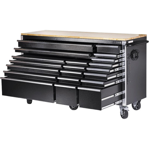 HDRC7220 HD Series Roller Cabinet, 20 Drawers, 72" W x 24" D x 42-3/10" H, Black Air Extreme Inc.