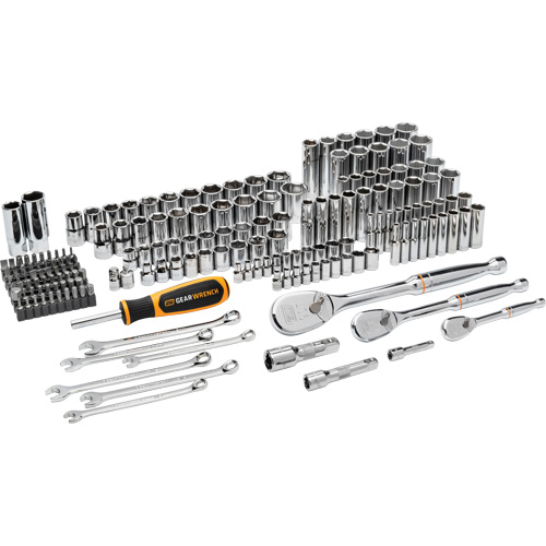 Jeu d'outils manuels pour m&eacute;canicien 90T SAE/MM avec prises 1/4", 3/8” & 1/2" Air Extreme Inc.