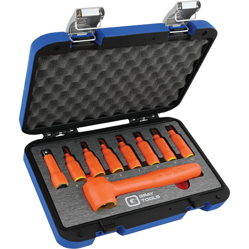 3/8" Drive Insulated Metric Hex Bit Socket and Attachment Set, 1000 V, 9 Pcs Air Extreme Inc.