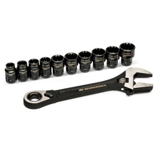 Ensemble de cl&eacute;s ajustable Pass-Thru 11 morceaux, 8" lo, la max. 1-1/8", Chrome/Poli Air Extreme Inc.