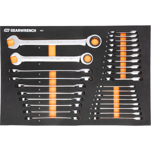 Jeu d'outils m&eacute;triques pour m&eacute;canicien MEGAMOD dans des plateaux en mousse modulaire avec armoire roulante &agrave; outils, 358 morcea Air Extreme Inc.