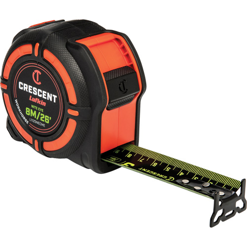 WORKHORSE NITE EYE Tape Measure, 1-1/4" x 25'/8 m, Metric/SAE Graduations Air Extreme Inc.