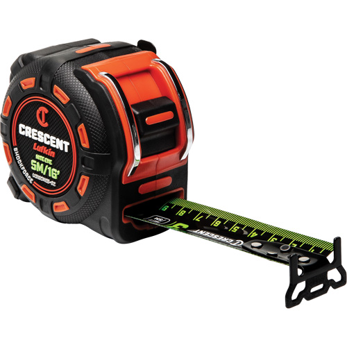 Ruban &agrave; mesurer Shockforce NITE EYE, 1-1/4" x 16'/5 m, Marques de goujon M&eacute;trique/SAE Air Extreme Inc.
