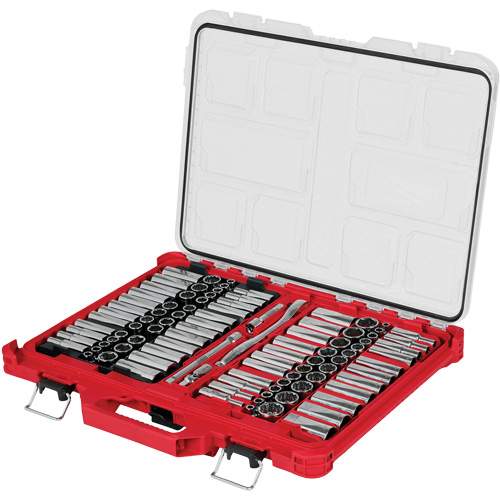 Jeu de cliquets et douilles m&eacute;triques/SAE avec organisateur PACKOUT &agrave; profil bas, 98 Mcx, Prise de 3/8" Air Extreme Inc.