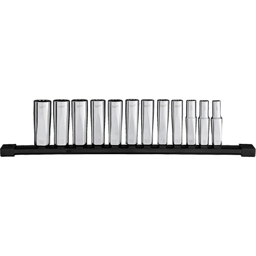 12-Point Deep Well Metric Socket Set, 12 Pcs, 3/8" Drive Size, Deep Air Extreme Inc.