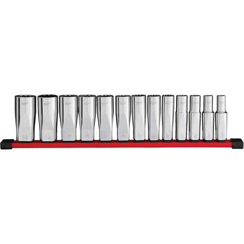 12-Point Deep Well SAE Socket Set, 13 Pcs, 1/2" Drive Size, Deep Air Extreme Inc.