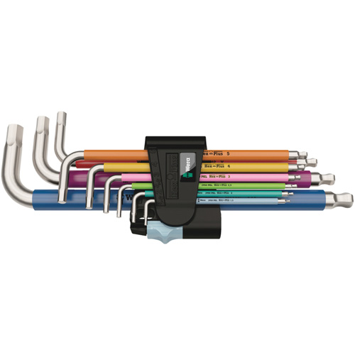 Jeu de cl&eacute;s m&acirc;les 3950/9 Hex-Plus multicolores, 9 mcx, M&eacute;trique Air Extreme Inc.