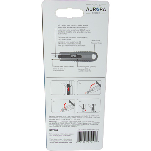 Standard-Duty Retractable Safety Knife, Stainless Steel, Rubber Handle Air Extreme Inc.